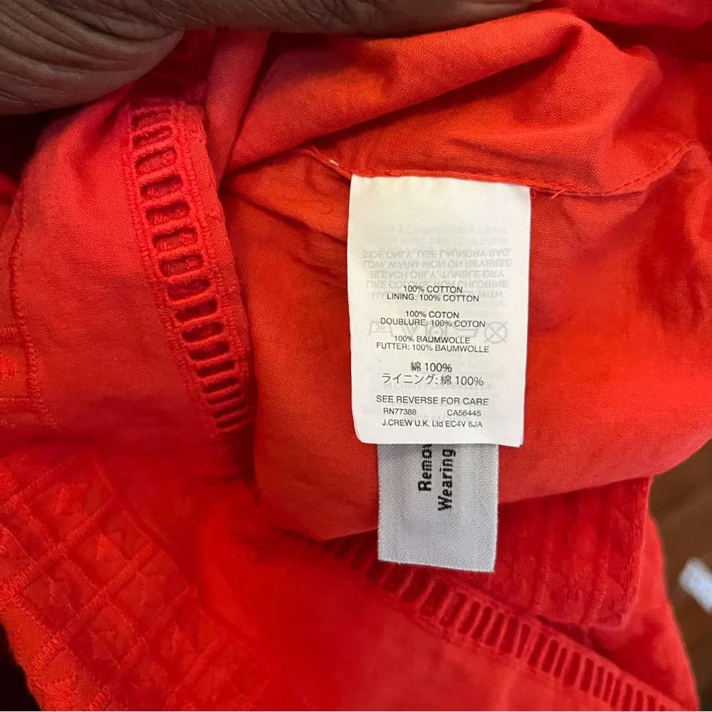J.Crew Red Eyelet‎ Dress Size 2